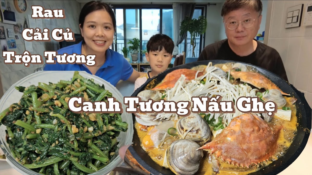 Canh tương nấu ghẹ tươi Rau cải củ trộn tương gọn lẹ mà tốn cơm