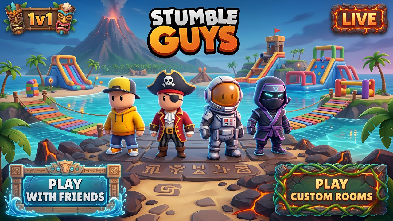 Stumble Guys Live GamePlay 🎮 Custom Rooms | Play With Me Join Now |
