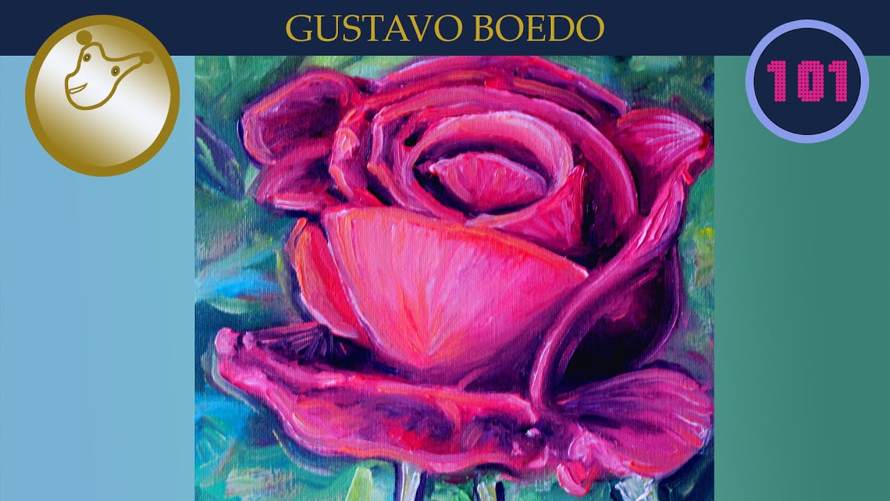Como Pintei uma Rosa - Oléo sobre tela -  #101