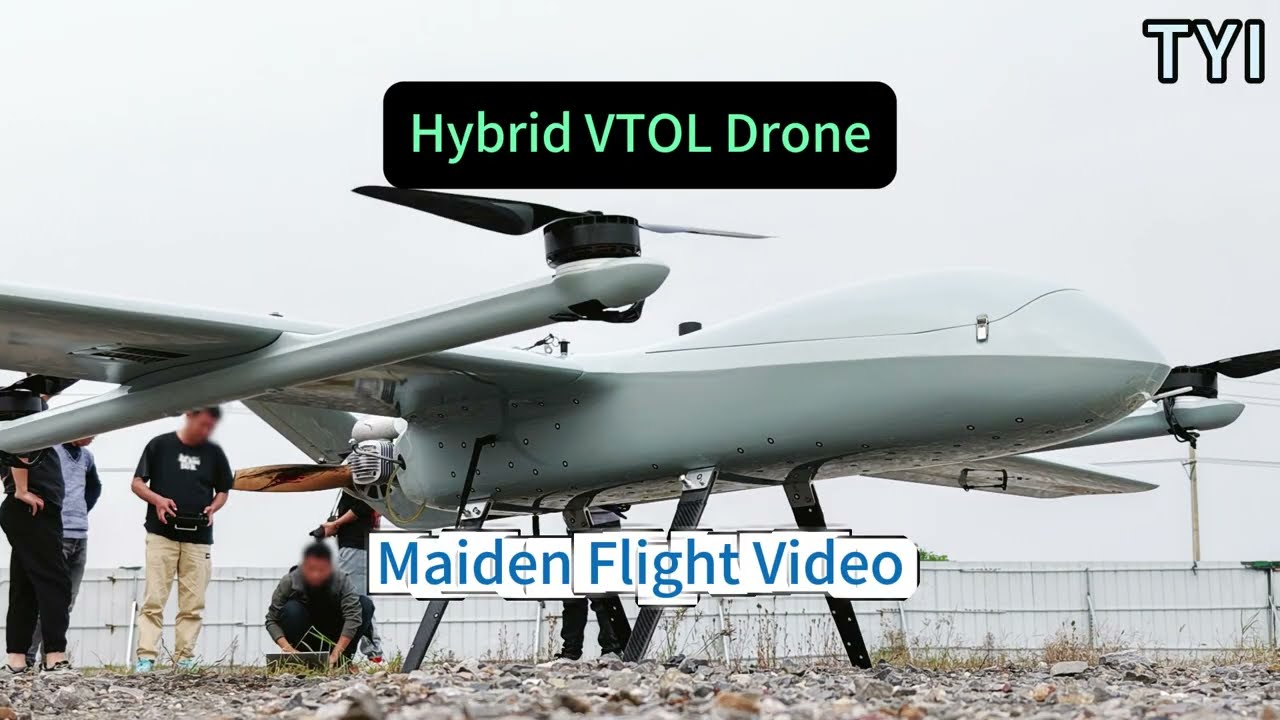 3.8m Gasoline-powered Hybrid VTOL Drone Maiden Flight Video | TYI