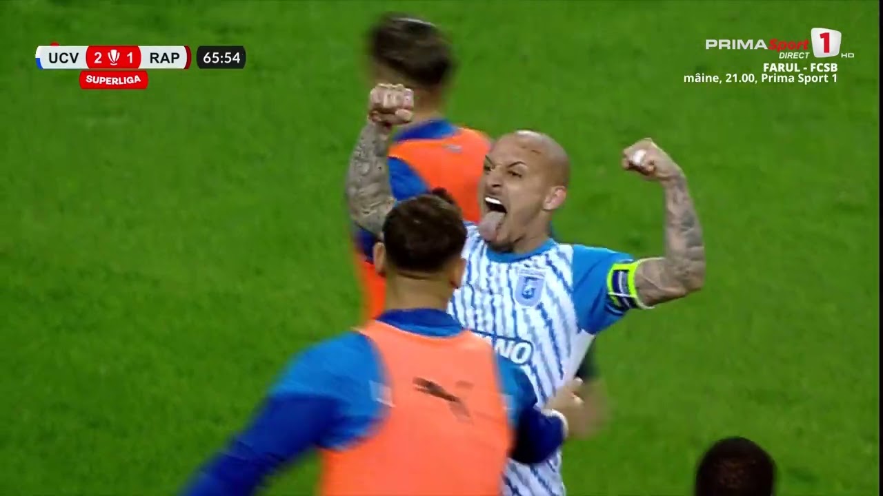 GOOOL! CSU Craiova – Rapid 2-1. Mitriță înscrie din penalty, iar oltenii conduc deși au om în minus