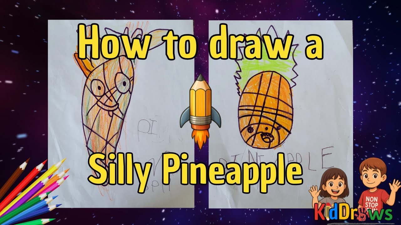 HOW TO DRAW A SILLY PINEAPPLE
