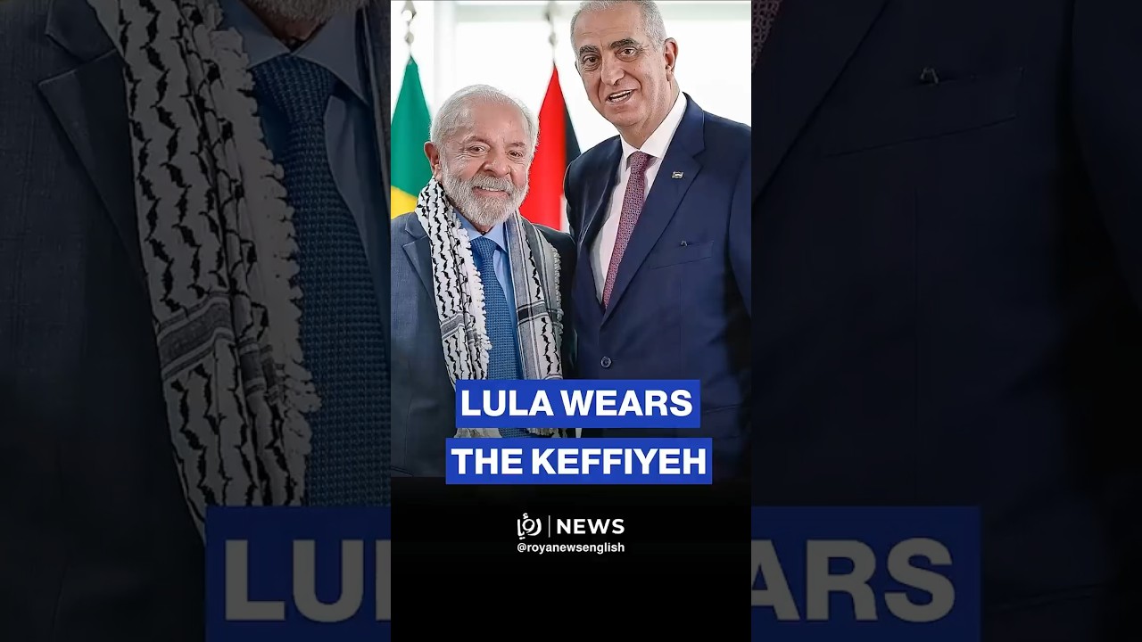 Brazil&rsquo;s Lula wears Palestinian keffiyeh during official credential ceremony