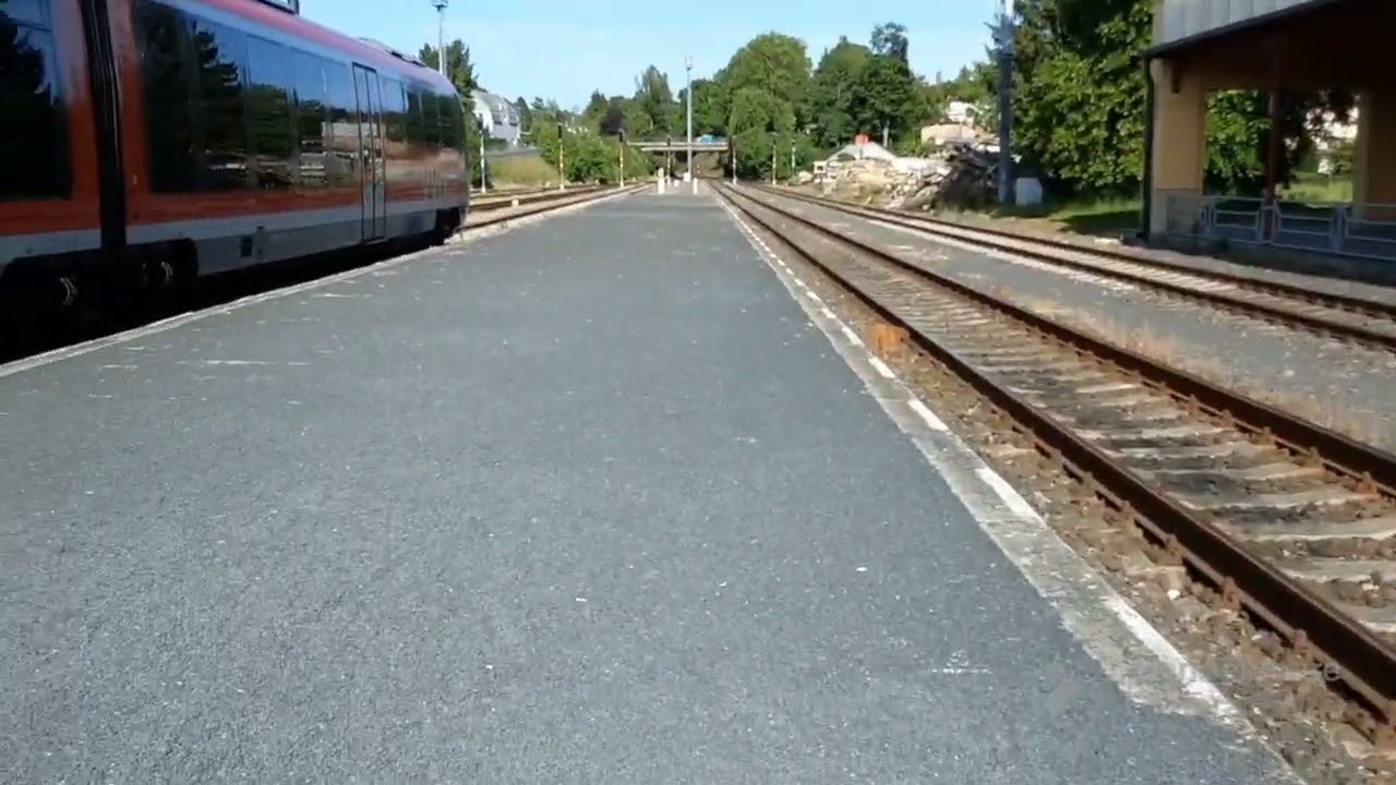 Bahnhof Rumburk (Teil1)- mit TL L4, RB U28 nach Decin hl.n. über Bad Schandau in Tschechien.