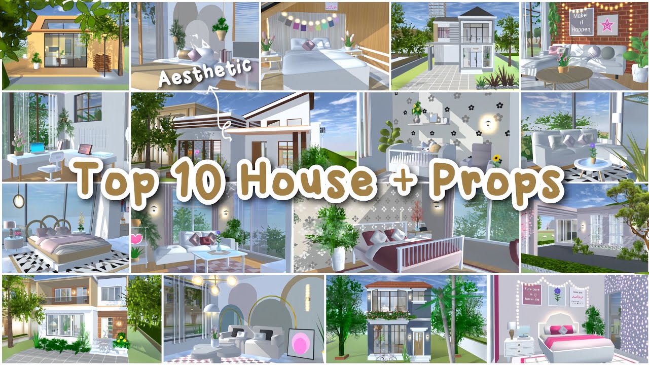 Top 10 House + Props id Aesthetic • Sakura School Simulator 