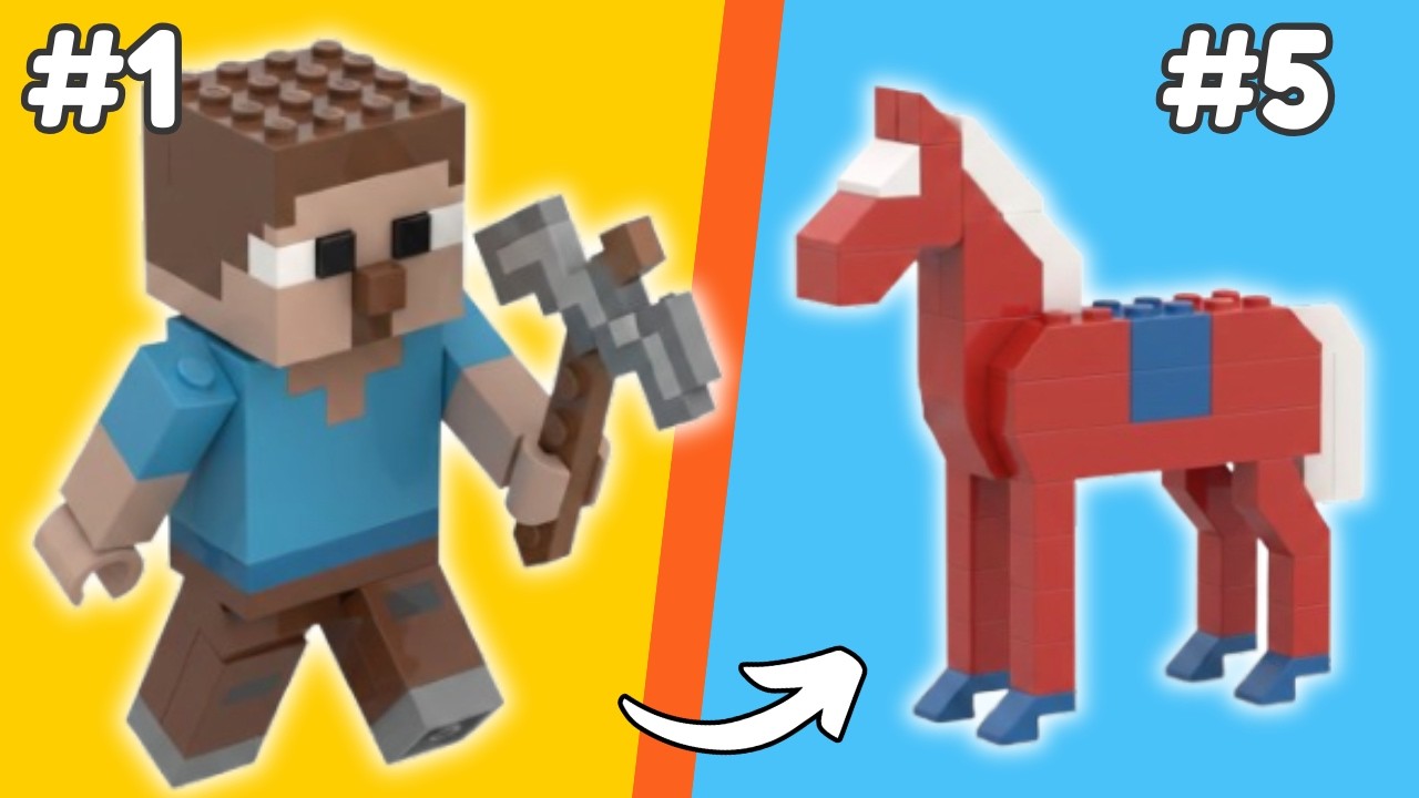 🔥 LEGO Minecraft Ideas, Animals, Squid Game, Plants, San Valentine, Steve, Doll, Horse, Gift, Trees