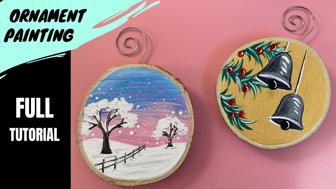 ❄️EP134- 'Christmas/Holiday Ornament Painting' easy acrylic painting tutorial step-by-step