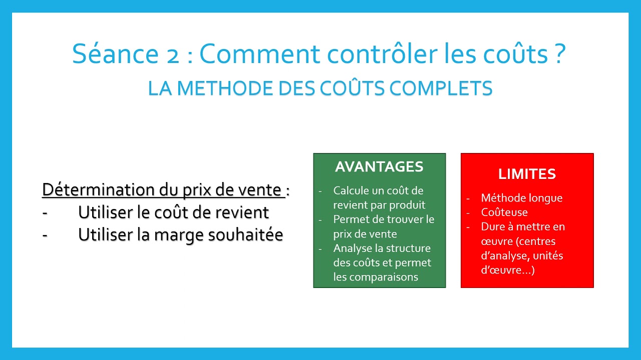 MSDGN - Term : Chapitre 6 : Pourquoi contrôler les coûts ?