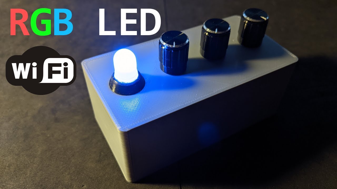 RGB LED controlled using two ways potentiometers and phone using Attiny84 and ESP8266 | #P1