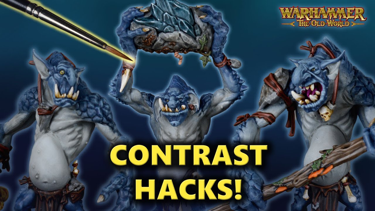 Contrast Hacks! Speed Painting Stone Trolls for Warhammer: The Old World | Rockgut Troggoths