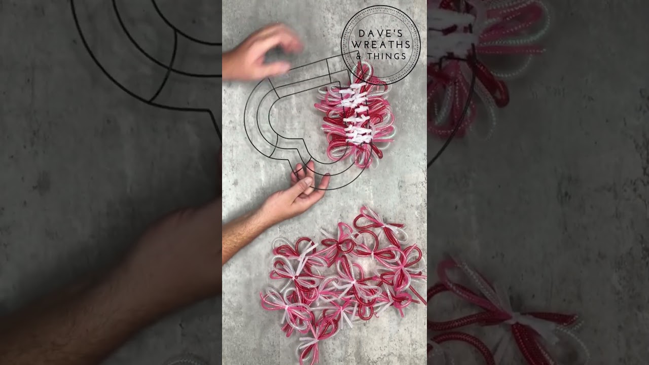 Dollar Tree Heart Wreath - Mesh Tubing - Shorts - #valentinesday @DavesWreaths