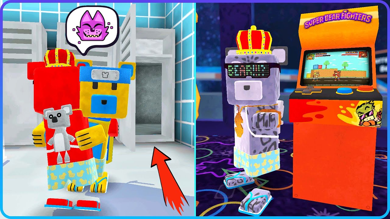 Multiplayer NEW Update Daily Missions & Super Bear Fighters Arcade Machine in Super Bear Adventure
