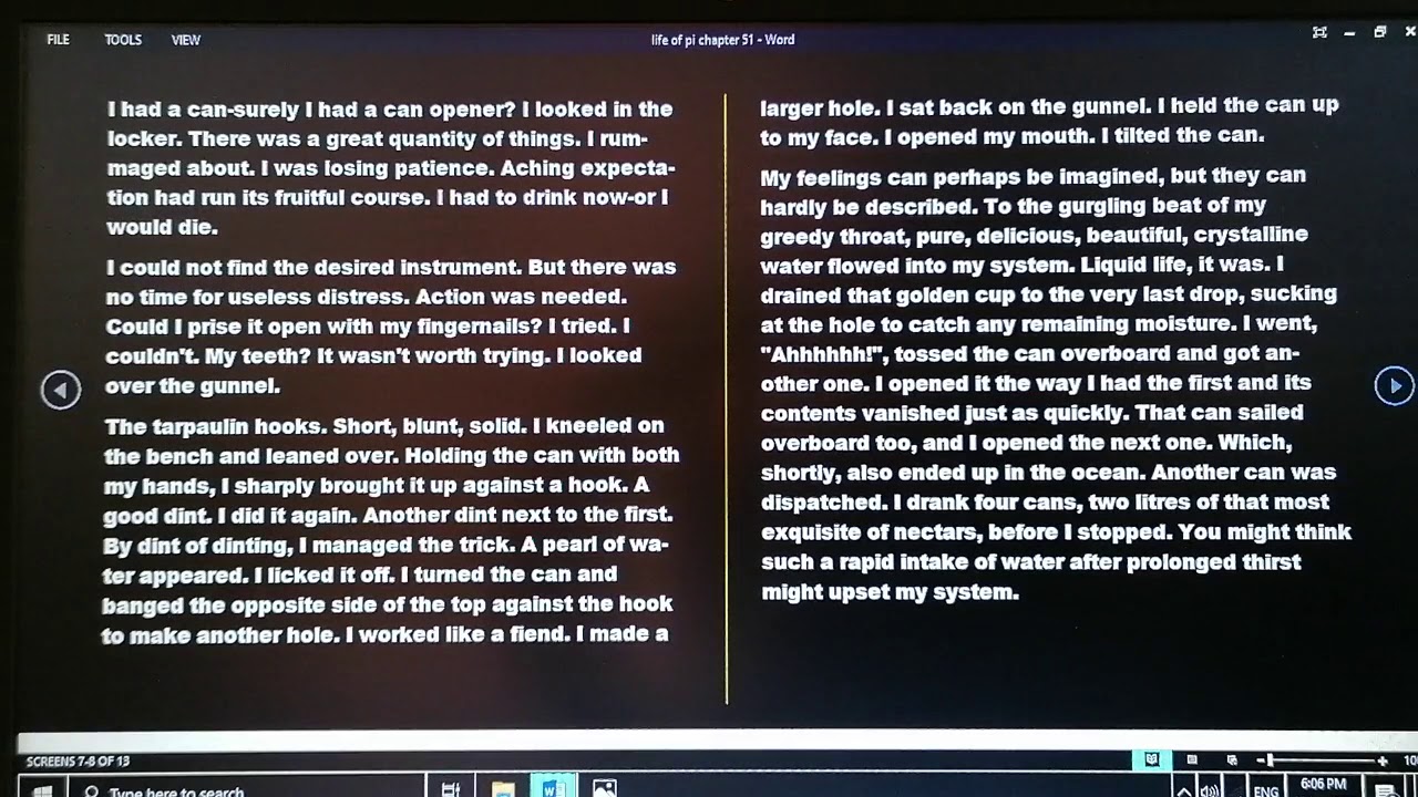 life of pi book full text reading chapter 51