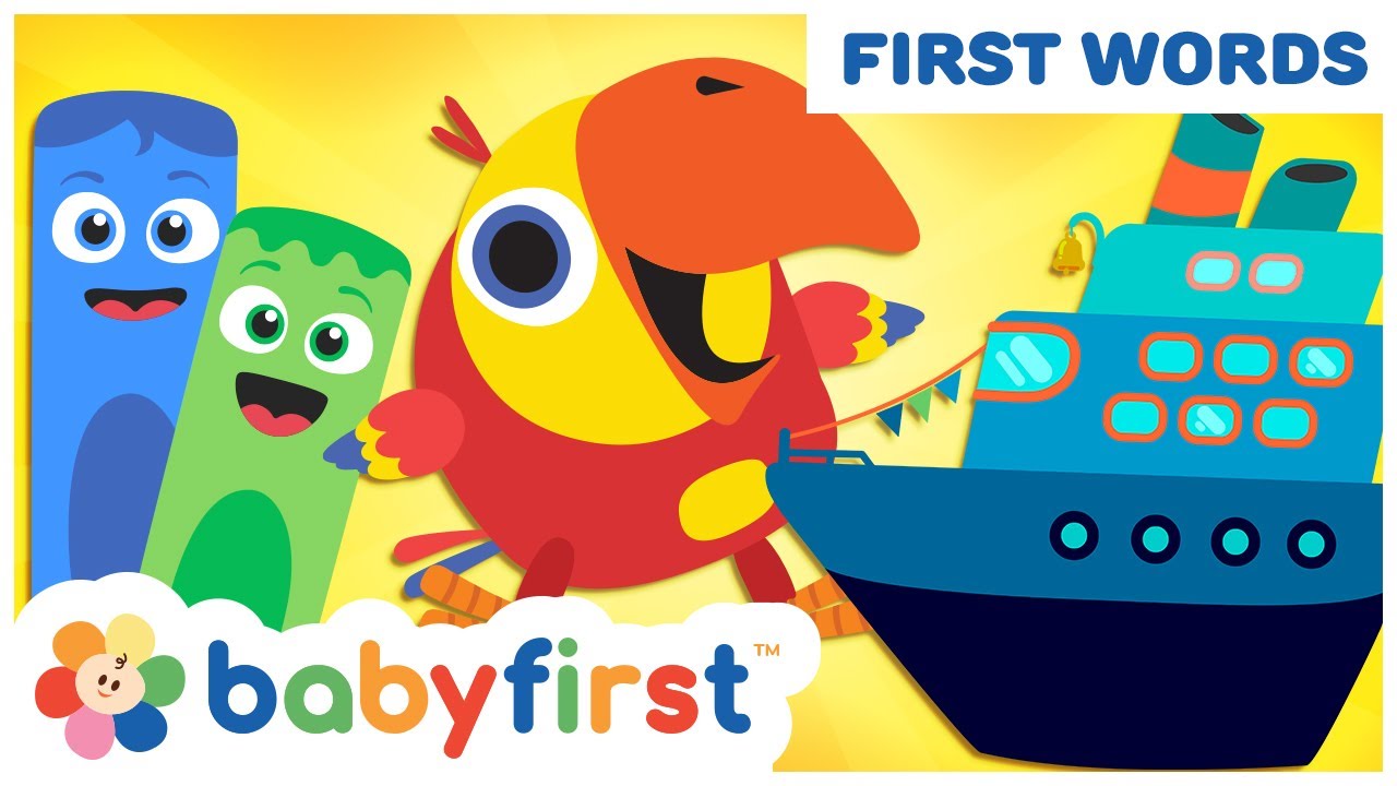 Toddler Learning Video w Color Crew & Larry | Learn First Words | Vehicles for Kids | Baby First TV