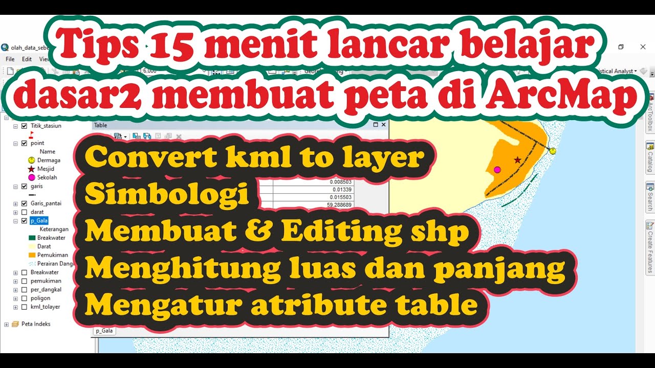 Cara Convert kml to shp, Editing, Symbologi & Mengatur Atribute Table di ArcMap
