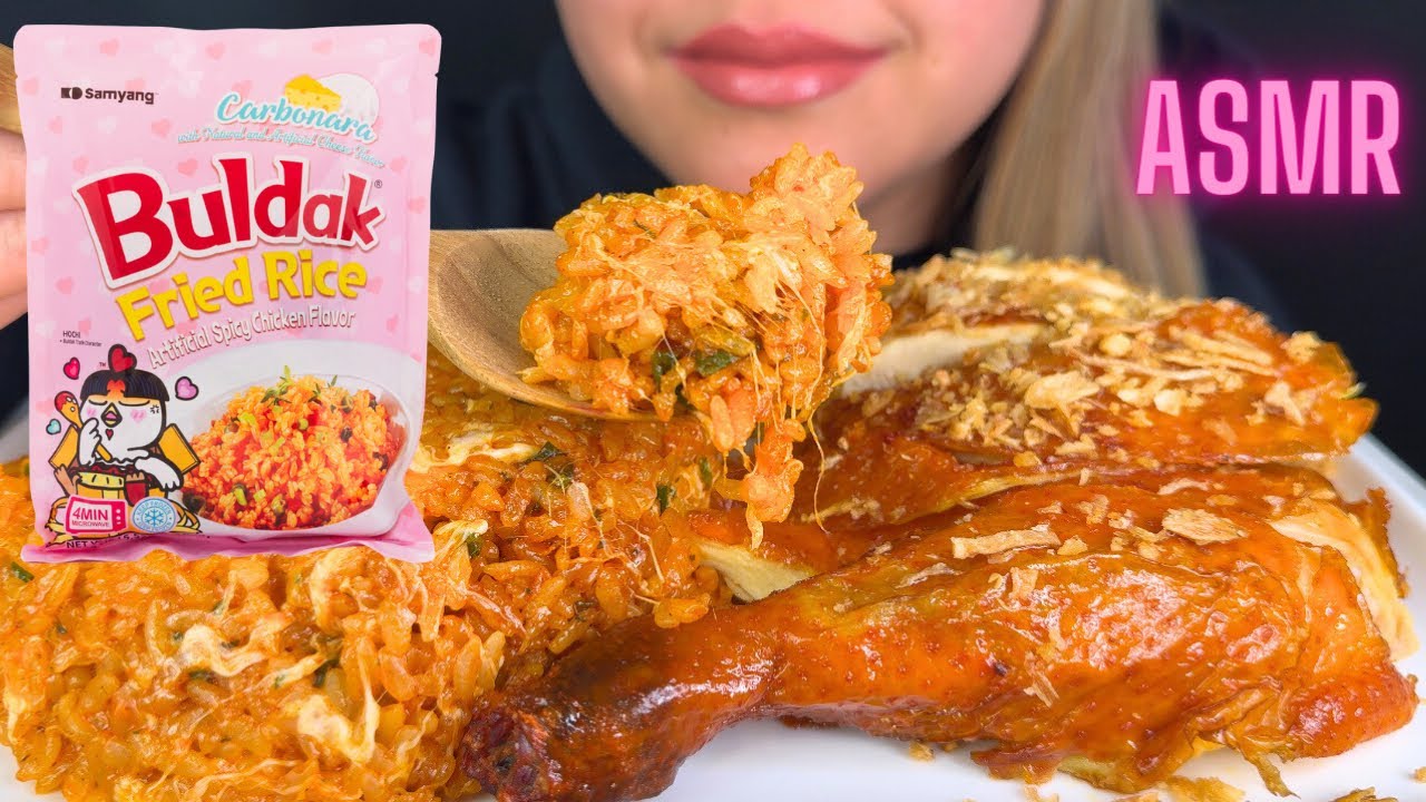 Carbonara Fried Rice and Peking Chicken ASMR|Mukbang