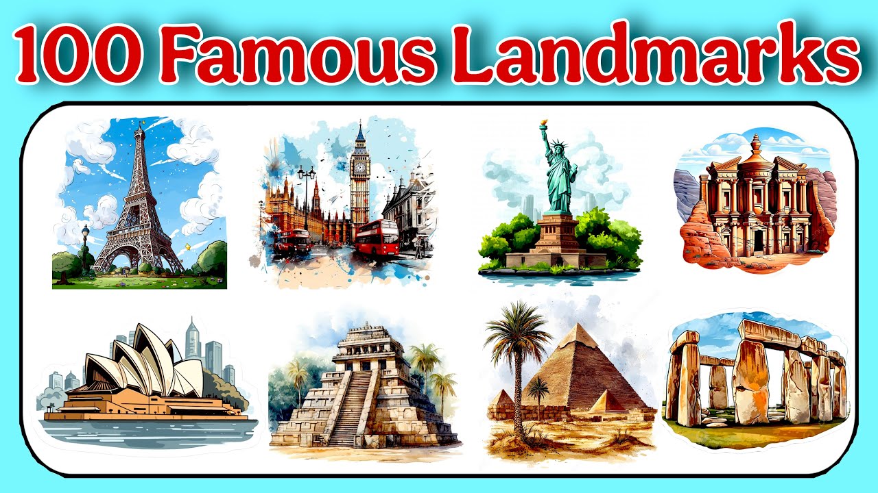 📝 100 Famous Landmarks | Landmarks of the World | Most Famous Landmarks around the world .