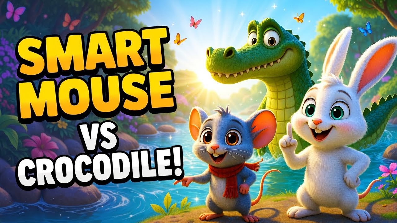 The Mouse Who Outsmarted the Crocodile 🐭🐊 Clever Rabbit Saves the Forest 🌳 Kids Moral Story 3D