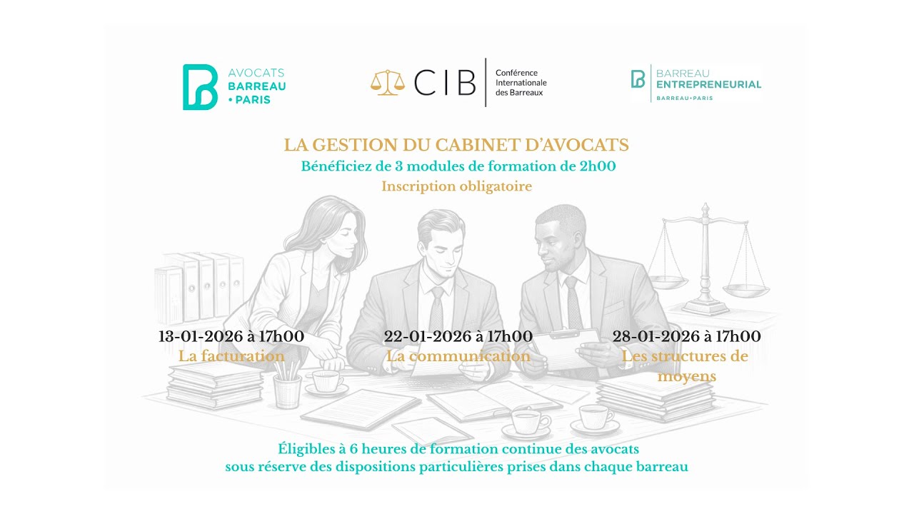 Formation sur la gestion du cabinet d'avocats : la facturation