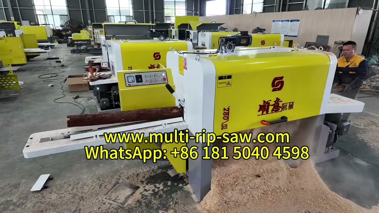 Multi Rip Saw Machine for Small Logs Multi Blade Saw Machine Sawmill for  Blockboards Wooden Pallet