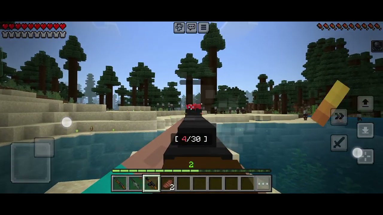 Attacking a group of pillagers (Minecraft) #minecraft #minecraftguns #minecraftgunmod