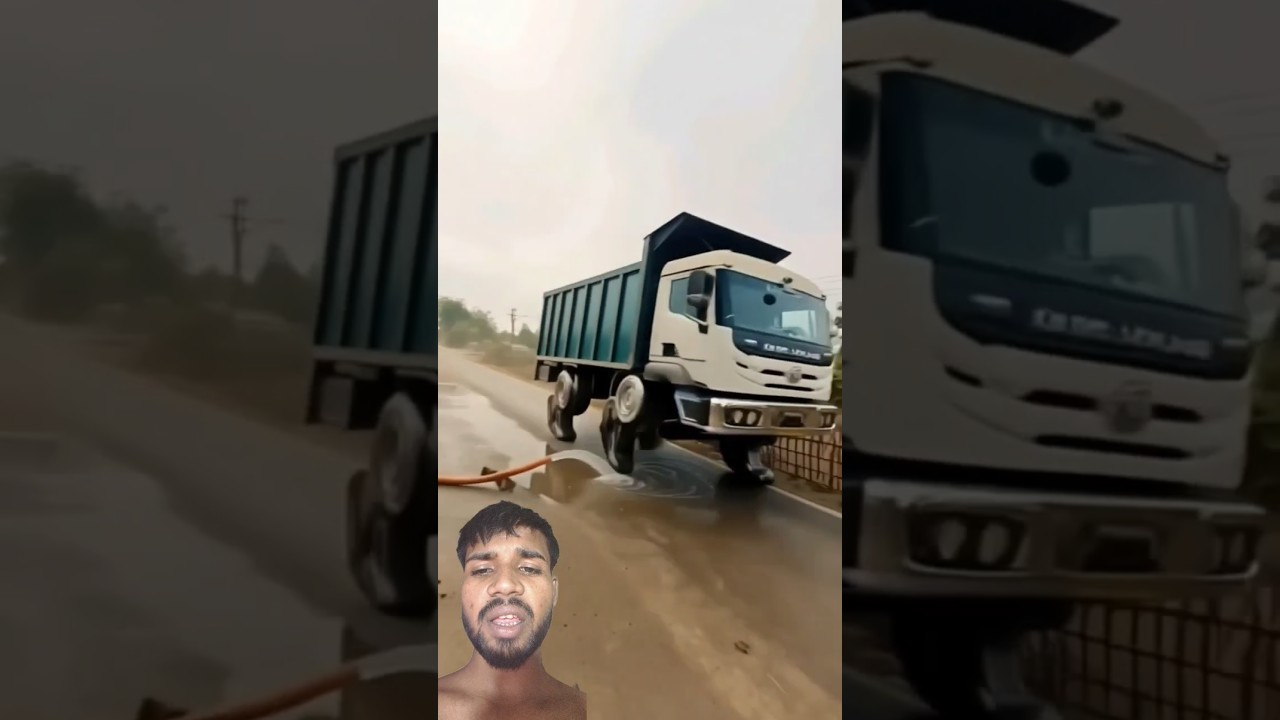 dumper do pairon per bhaagane Laga 😱 #automobile #ai #dumptruck