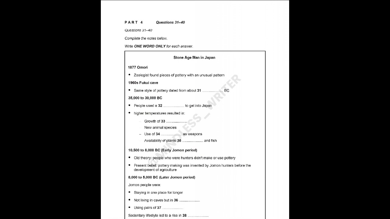 Recent IELTS Listening Test 2025 | Stone Age Man in Japan