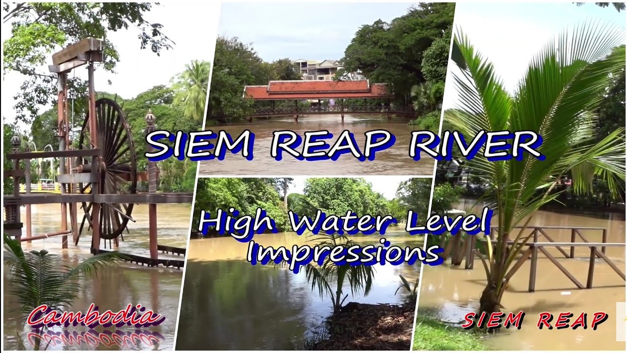 Siem Reap River from Old Market to Royal Gardens. High Water. | ស្ទឹងសៀមរាប ទឹកឡើងខ្លាំង #msgart