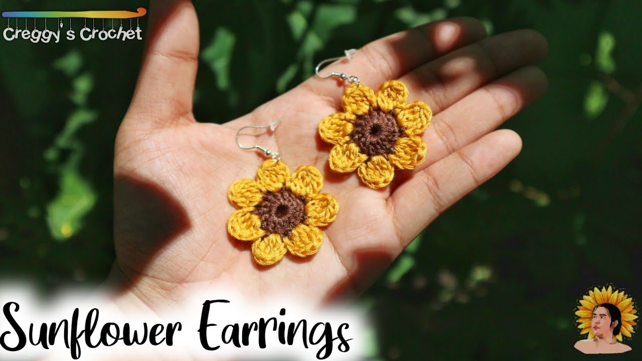 CROCHET “Sunflower” Earrings | Tutorial
