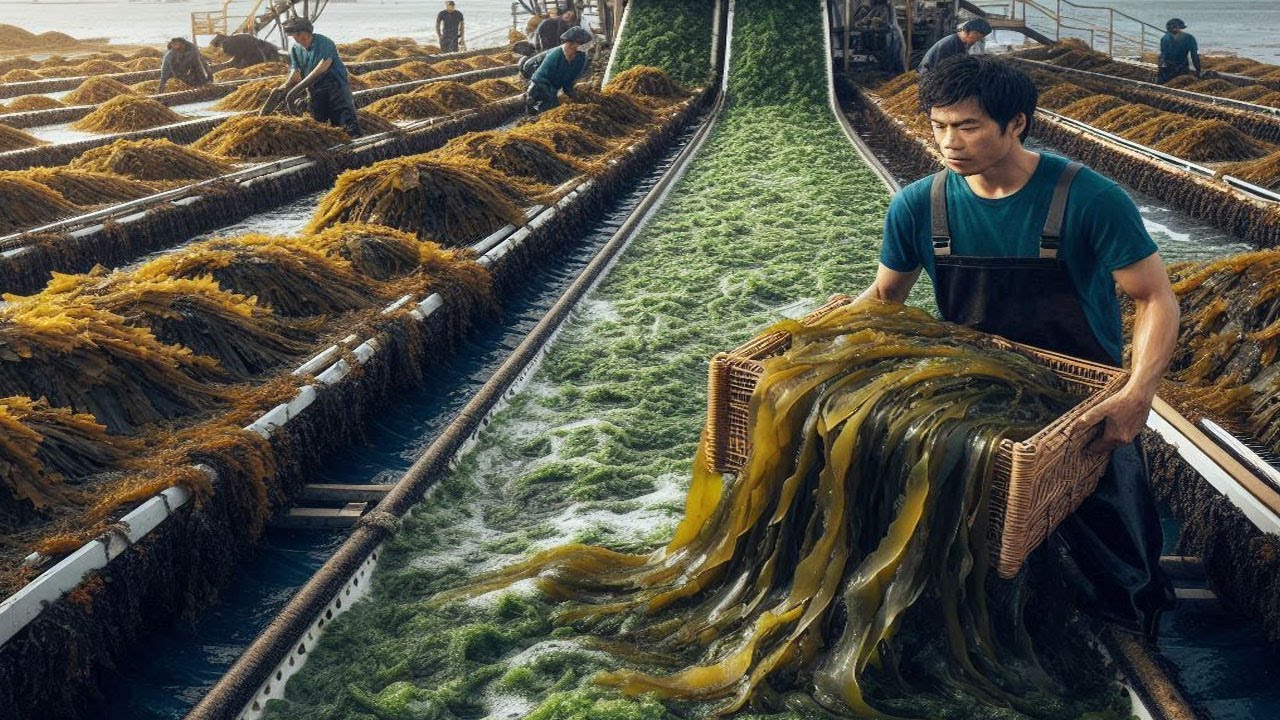 Korean Seaweed Harvesting Line - Amazing Seaweed Processing Technology | Seaweed Processing Factory