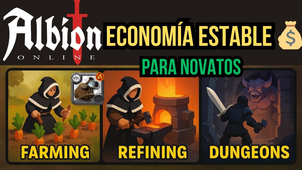 Cómo mantener tu economía estable en Albion Online 💰 | Farmeo, Refino y Mazmorras NOVATOS 2025