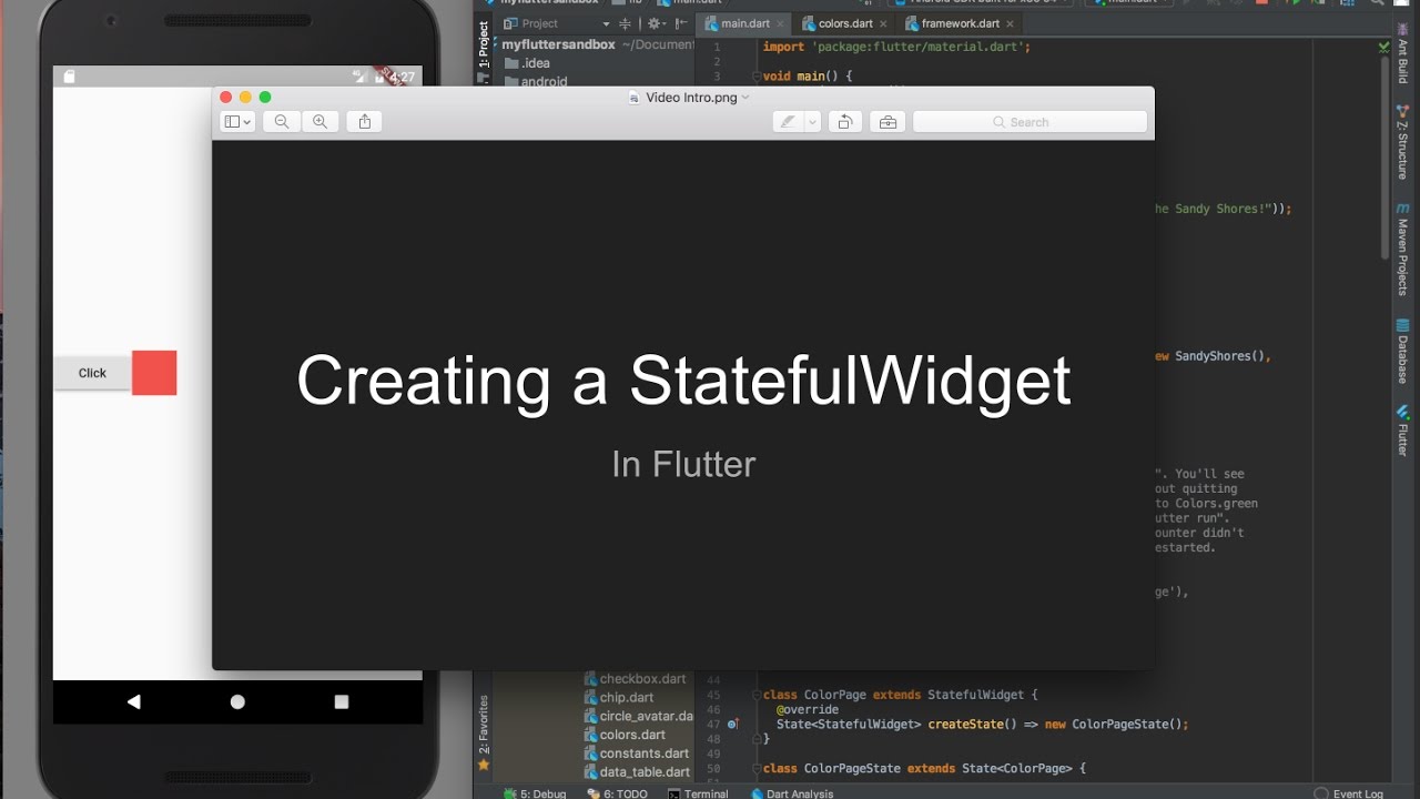 Flutter - Creating a StatefulWidget