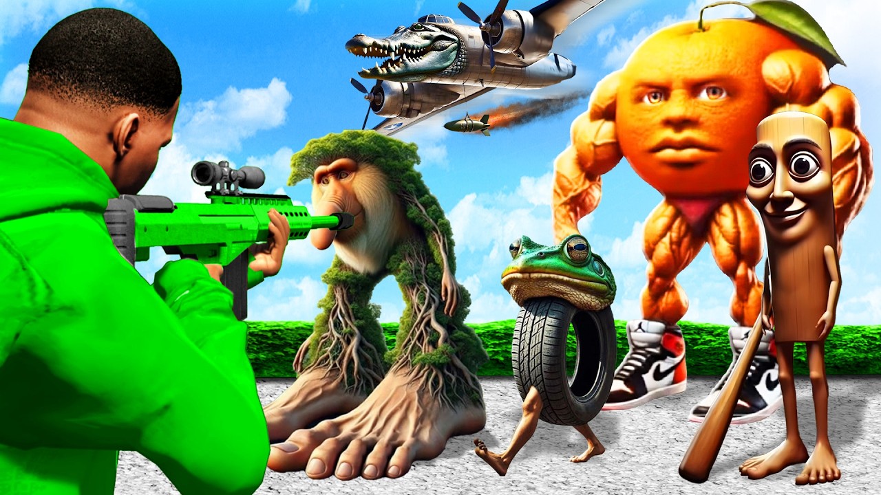 GTA 5 - Ich JAGE alle ITALIAN BRAINROT Monster!🐊🪵🦈(TUNG SAHUR, BOMBARDINO CROCODILO, BRR BATAPIM)