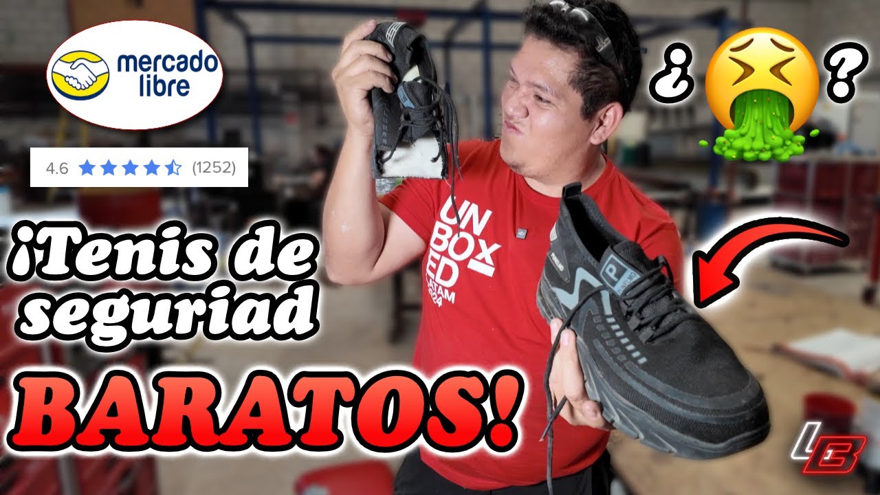 👟Tenis de SEGURIDAD muy BARATOS de mercado libre🫰🤑 - ¿Valen la pena?