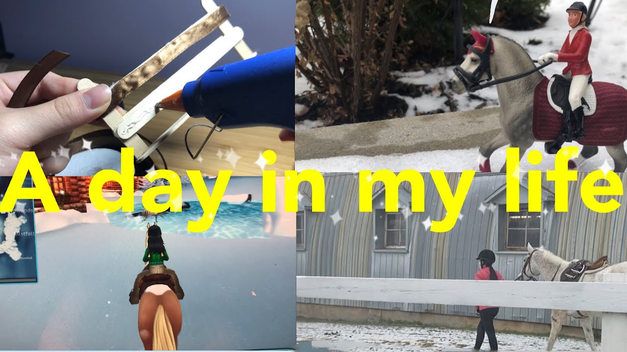 A day in my life as a Schleich youtuber! ( filming, riding, star stable, crafting, and more!)
