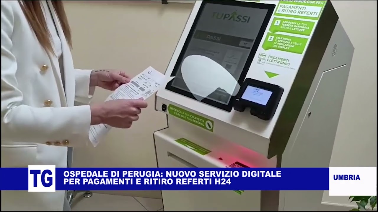 PUNTO VERDE CUP ALL'OSPEDALE DI PERUGIA: PIU' VELOCI  I PAGAMENTI E IL RITIRO DEI REFERTI H24