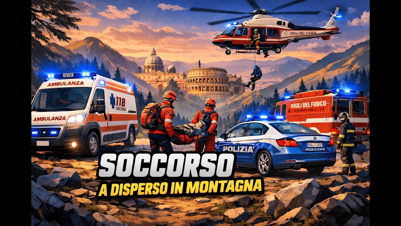 GTAV - DISPERSO IN MONTAGNA CON CRI - VVF E POLIZIA DI STATO - ITALY FULL RP
