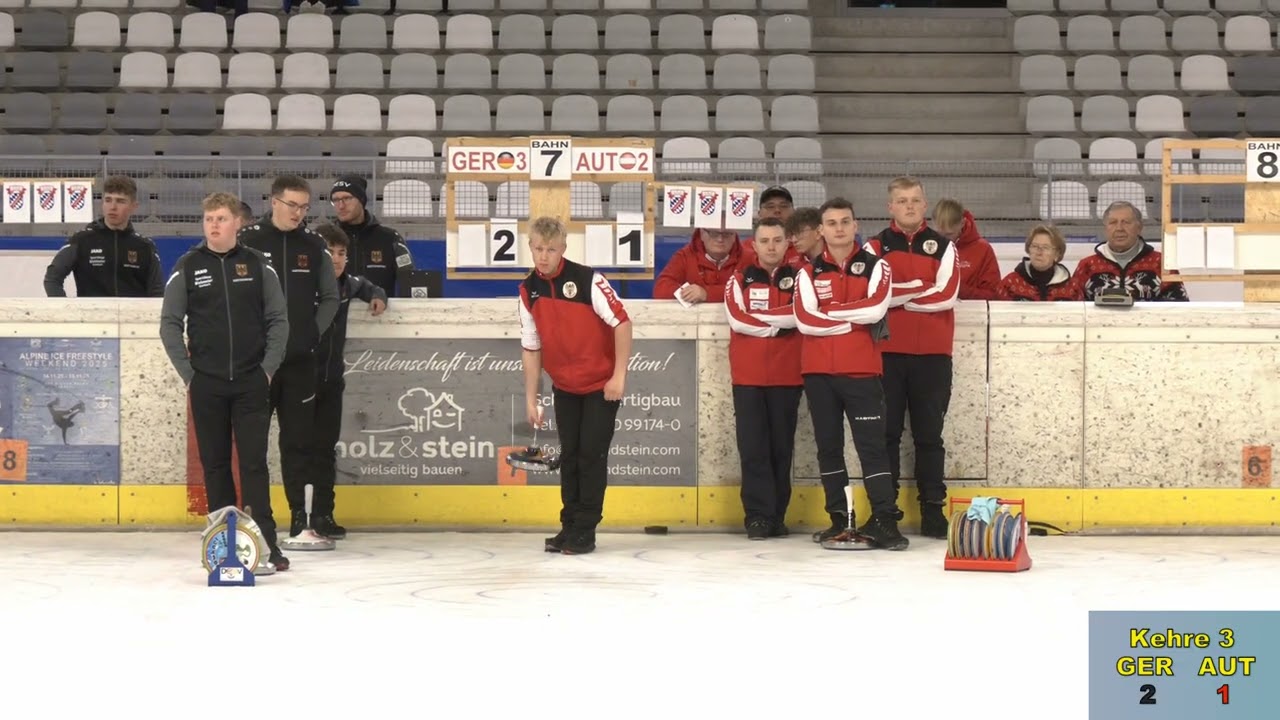 Eisstocksport EM 2026, Mannschaftsspiel U19 Rückrunde, Deutschland gegen Österreich