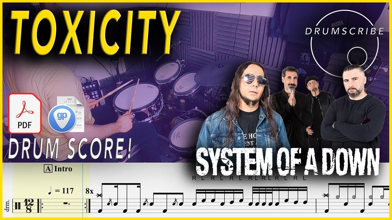Toxicity - System Of A Down | DRUM SCORE Sheet Music | #80 DRUMSCRIBE