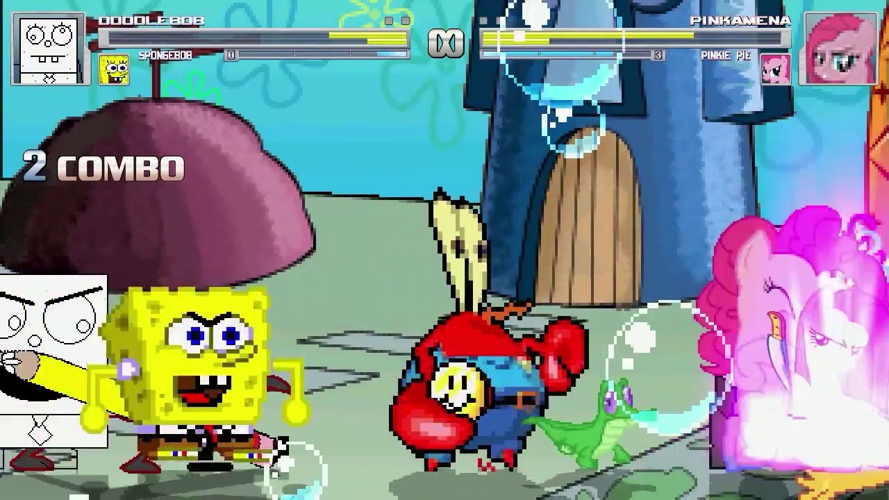 AN Mugen Request #485: Dooblebob, Spongebob & Mordecai VS Pinkamena, Pinkie Pie & Homer