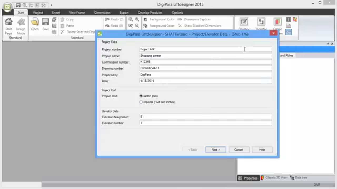 Part 1 (9): Creating a new elevator (DigiPara Liftdesigner 2015 Training)