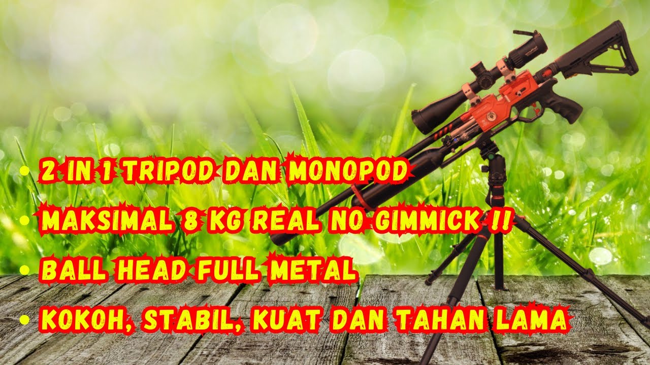 TRIPOD DAN MONOPOD HUNTING SENAPAN ANGIN BALLHEAD PROFESIONAL : TAKARA ROVER 66