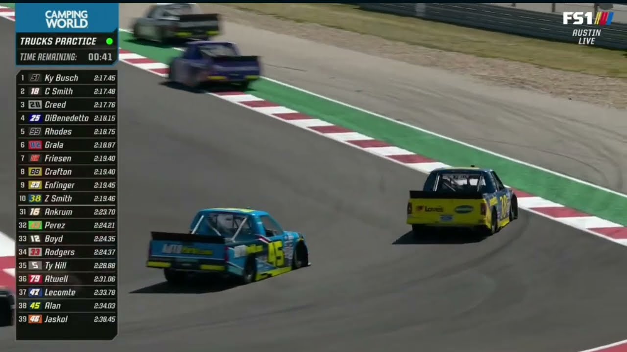 FINAL LAPS OF PRACTICE - 2022 XPEL 225 NASCAR CAMPING WORLD TRUCK SERIES AT CIRCUIT OF THE AMERICAS