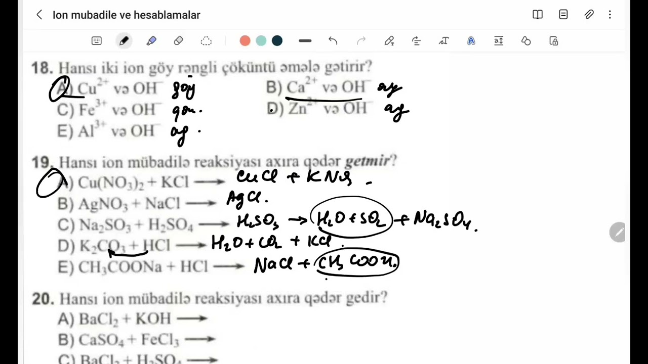 Toplu ion mubadile reaksiyalari və hesablamalari 1 90 Online hazırlıq whatsap 0706989981