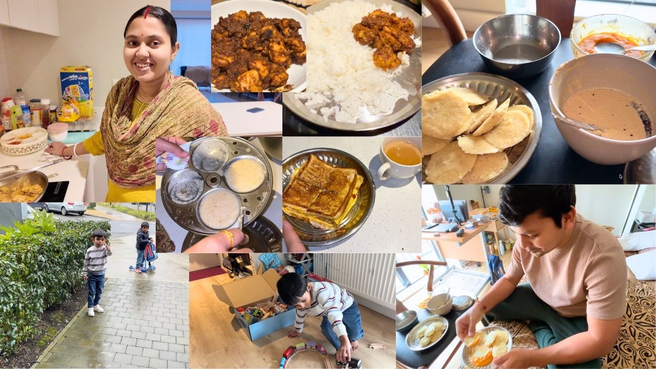 এতগুলো রান্না একদিনে 😱 বিদেশে দেশি খাবারের মজা ❤️ Chicken Fry, Bread/Omelette, Idli | Desi Cooking 🤩