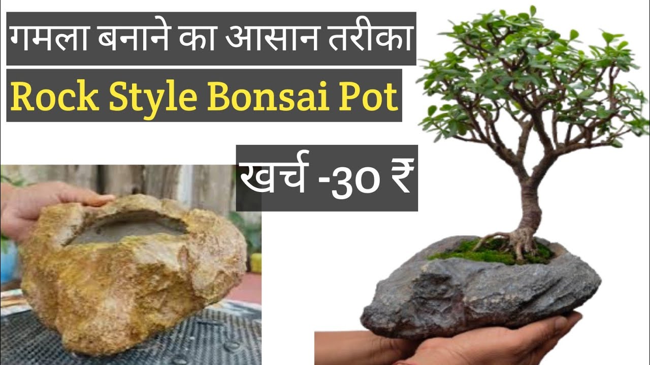 ऐसा गमला आप भी बना सकते है || How To Make Rock Style Bonsai  Pot ||