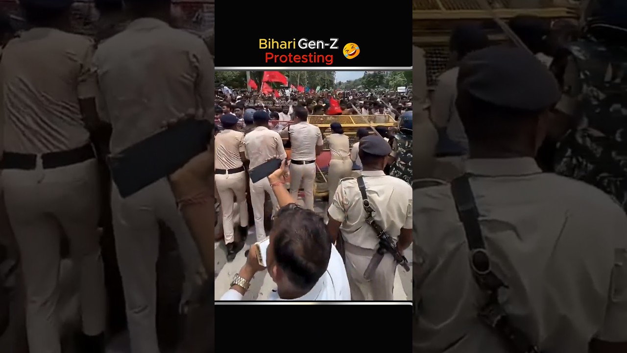 Bihari Gen-z Protesting Swag 😎 😂 #shorts #viral #indiaprotests #india #biharprotest