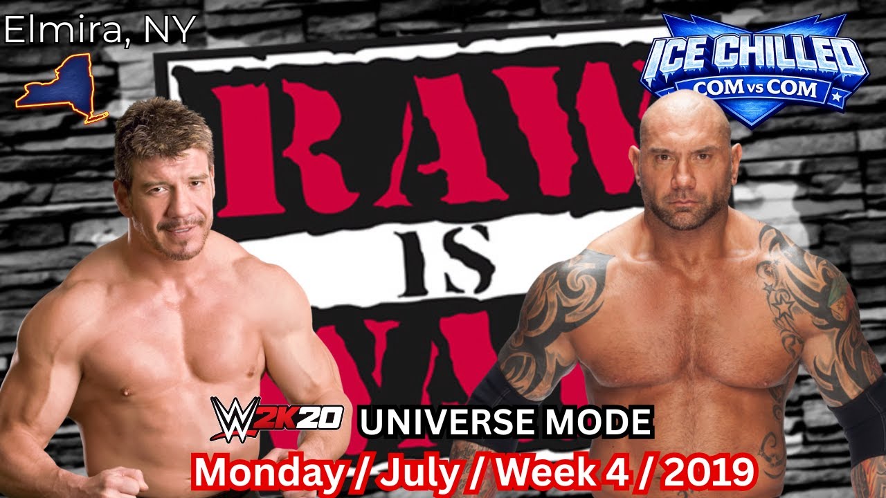 WWE 2K20 Universe Mode COM 🆚 COM: WWE RAW IS WAR (Mon.Aug.Wk1.2019) | No Commentary Stream