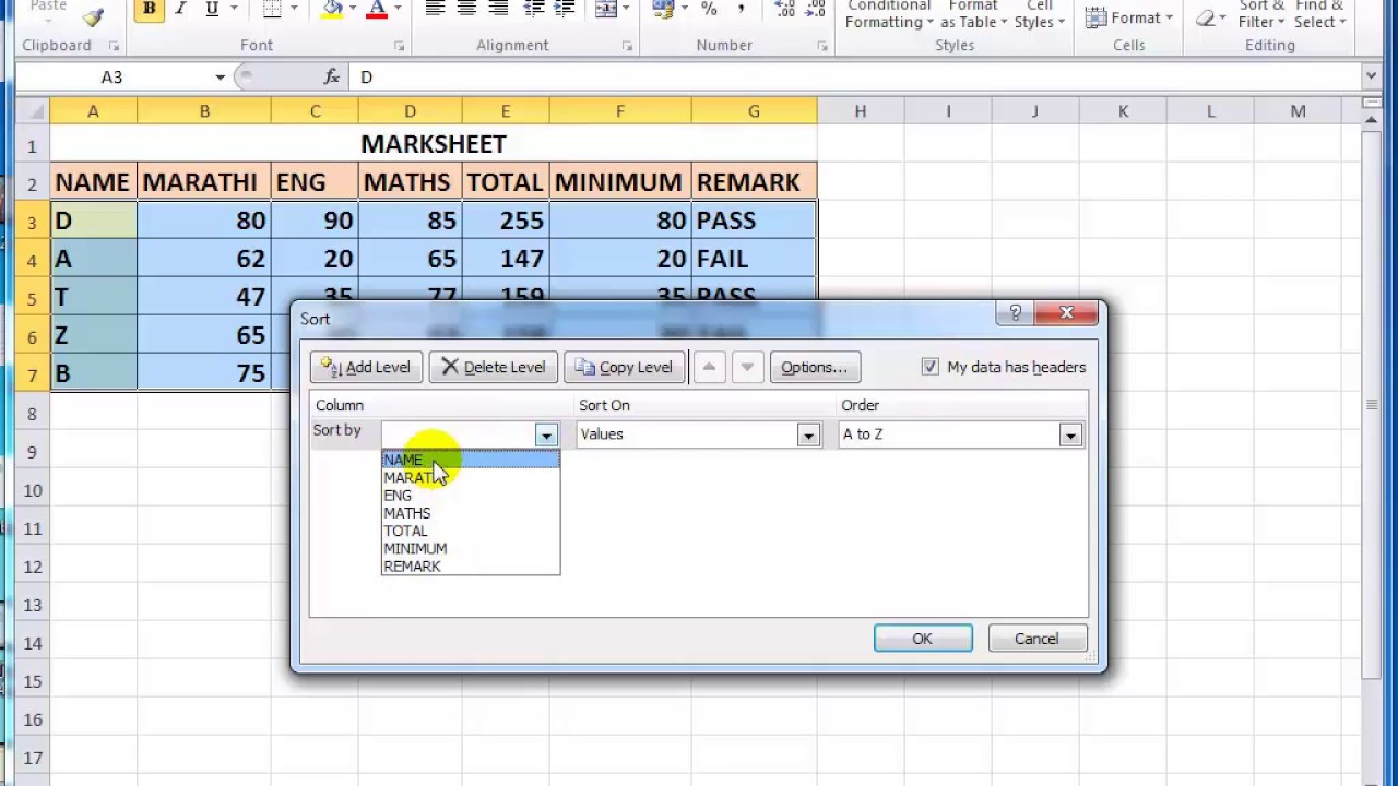 Basic computer course in marathi Lecture 37 excel