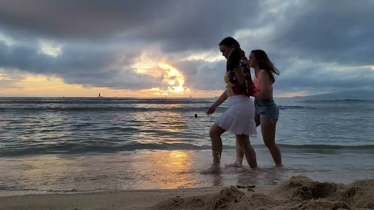 Sunset Waikiki Relaxing Ocean Sounds #hawaii #waikikisunset #oceansounds #relaxingmusicsleep